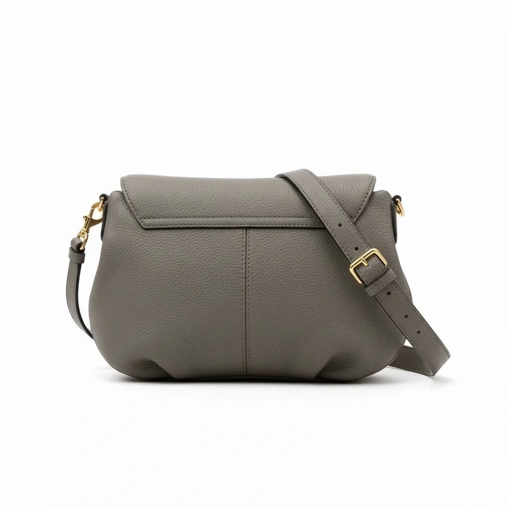 Marc Jacobs Natasha Gray Pebbled Leather Crossbody Gold HW Dust Bag EUC - Picture 5 of 11